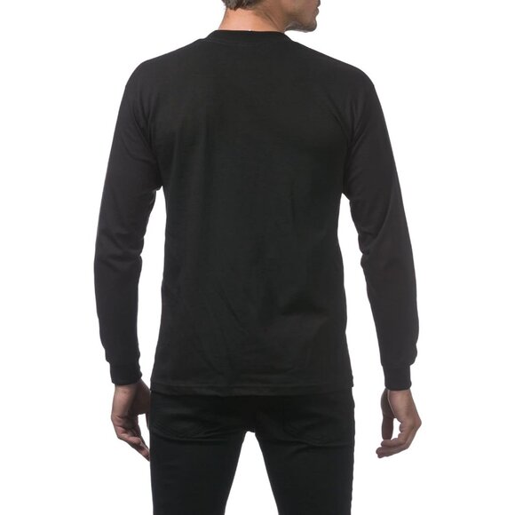 Men's Heavyweight Cotton Long Sleeve Crew Neck T-Shirt - Picture 2 of 5
